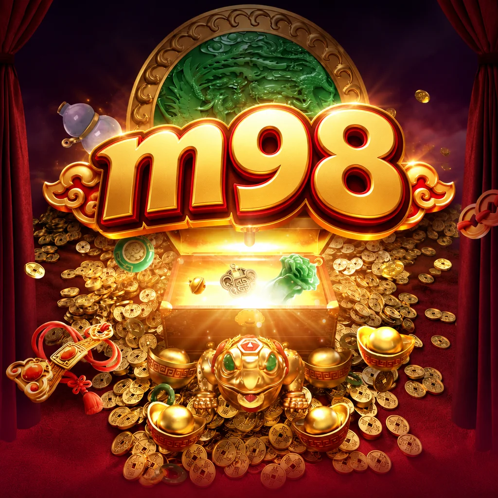 หีบสมบัติทองคำ คางคกทอง และเหรียญโบราณบน m98 ในเกม Jewels Prosper